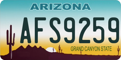 AZ license plate AFS9259