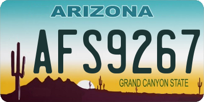 AZ license plate AFS9267