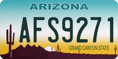 AZ license plate AFS9271