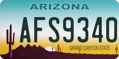 AZ license plate AFS9340