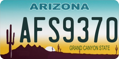AZ license plate AFS9370