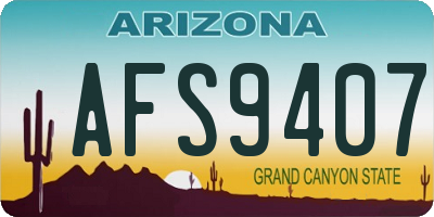 AZ license plate AFS9407