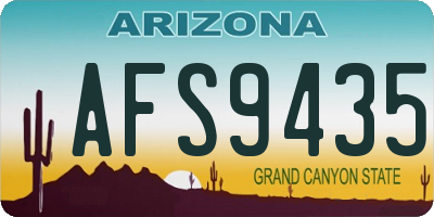 AZ license plate AFS9435