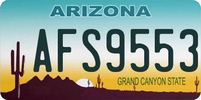 AZ license plate AFS9553
