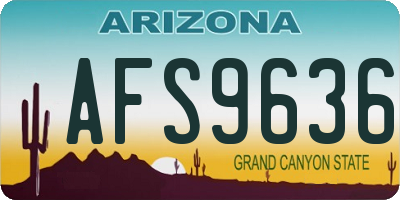 AZ license plate AFS9636