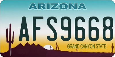 AZ license plate AFS9668