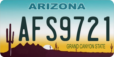 AZ license plate AFS9721