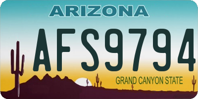 AZ license plate AFS9794