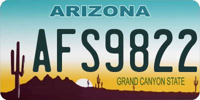 AZ license plate AFS9822