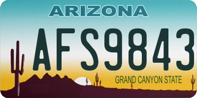 AZ license plate AFS9843