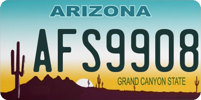 AZ license plate AFS9908