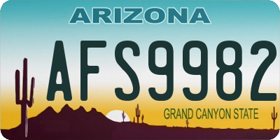AZ license plate AFS9982