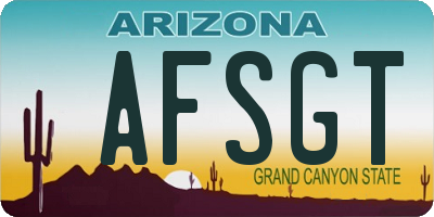 AZ license plate AFSGT