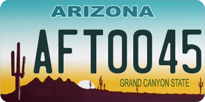 AZ license plate AFT0045