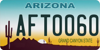 AZ license plate AFT0060