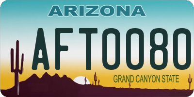 AZ license plate AFT0080