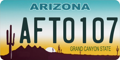 AZ license plate AFT0107