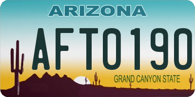 AZ license plate AFT0190