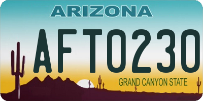 AZ license plate AFT0230