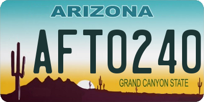 AZ license plate AFT0240