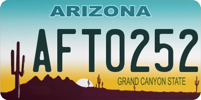 AZ license plate AFT0252