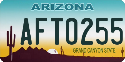 AZ license plate AFT0255