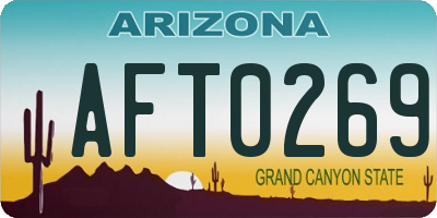 AZ license plate AFT0269