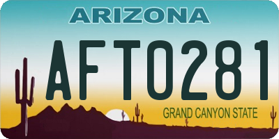AZ license plate AFT0281