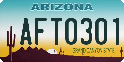 AZ license plate AFT0301