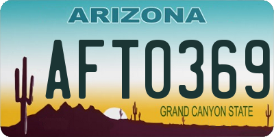 AZ license plate AFT0369