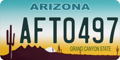 AZ license plate AFT0497