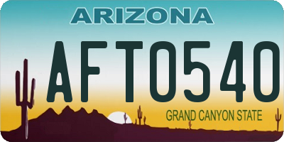 AZ license plate AFT0540