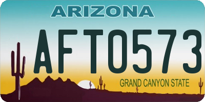 AZ license plate AFT0573