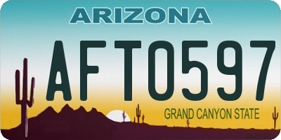 AZ license plate AFT0597