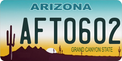 AZ license plate AFT0602