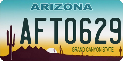 AZ license plate AFT0629