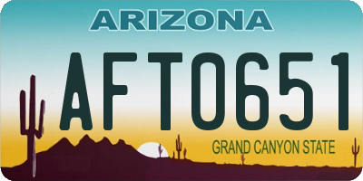 AZ license plate AFT0651