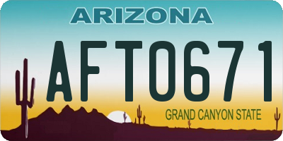 AZ license plate AFT0671