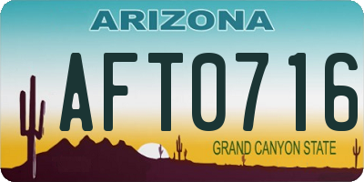 AZ license plate AFT0716