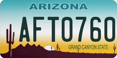 AZ license plate AFT0760
