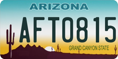 AZ license plate AFT0815