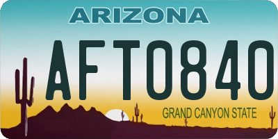 AZ license plate AFT0840