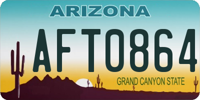 AZ license plate AFT0864