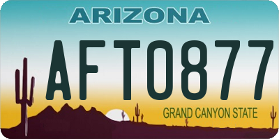 AZ license plate AFT0877