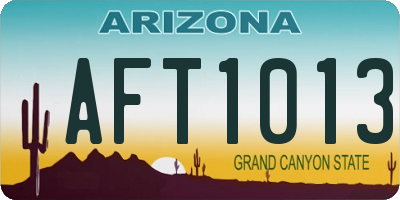 AZ license plate AFT1013