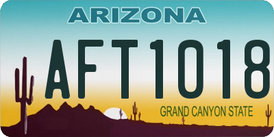 AZ license plate AFT1018