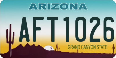 AZ license plate AFT1026