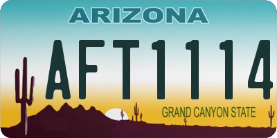 AZ license plate AFT1114