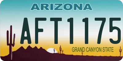 AZ license plate AFT1175