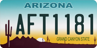 AZ license plate AFT1181